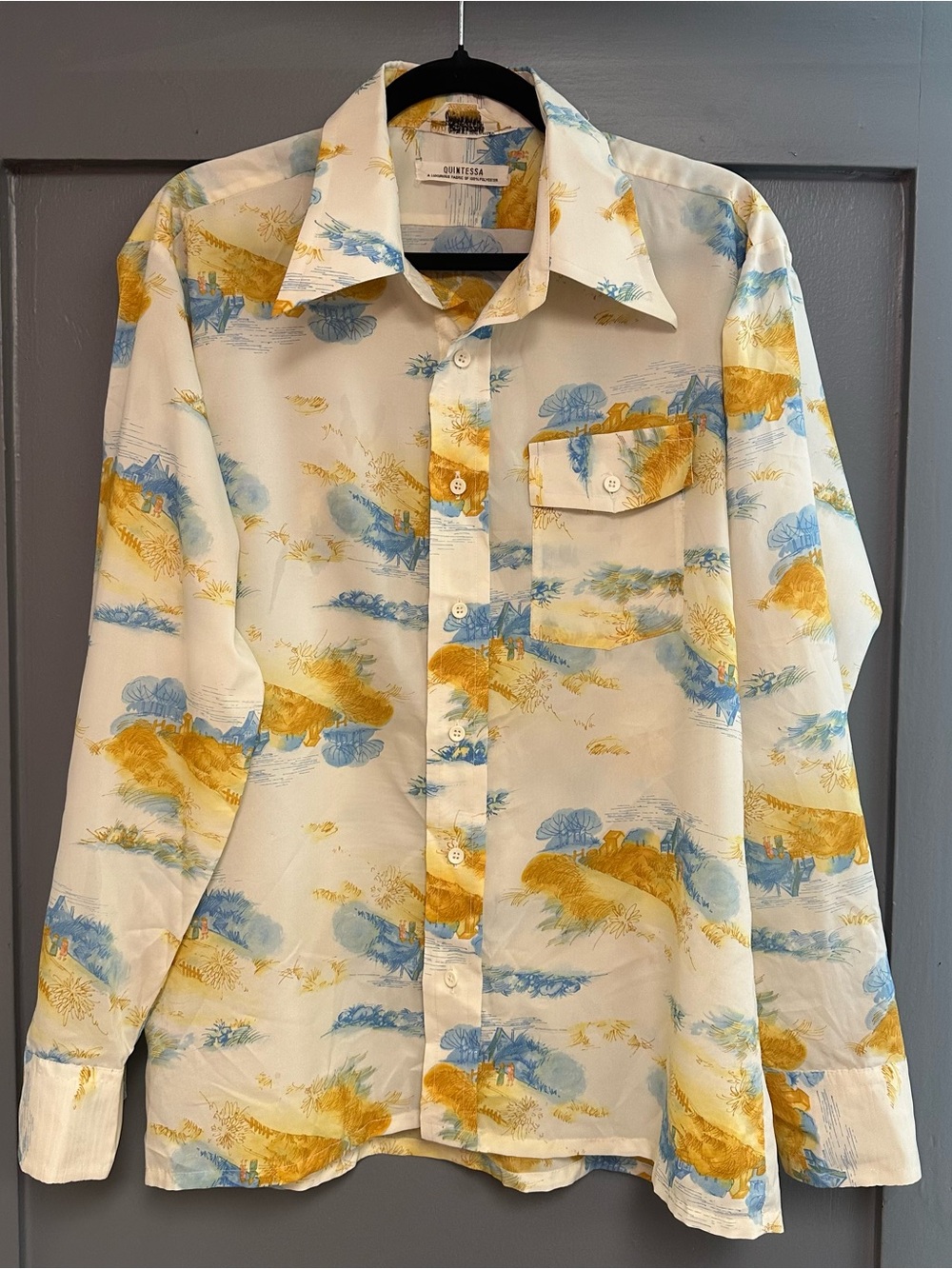 Vintage JCPenney Quintessa Asian print dress shirt